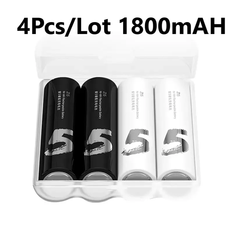 ZI5 AA Распродажа 4 шт./лот Xiaomi ZMI ZI7 ZI5 AAA AA 700mAh 1800 mAh перезаряжаемый Ni-MH аккумулятор power Bank Аккумулятор mihome H30 - Цвет: ZI5 AA