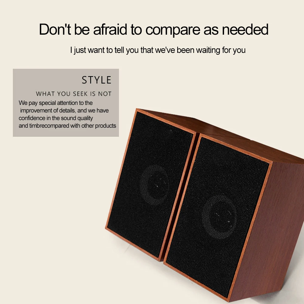 Мини Компьютерная Колонка USB Проводная деревянная для ПК настольный динамик