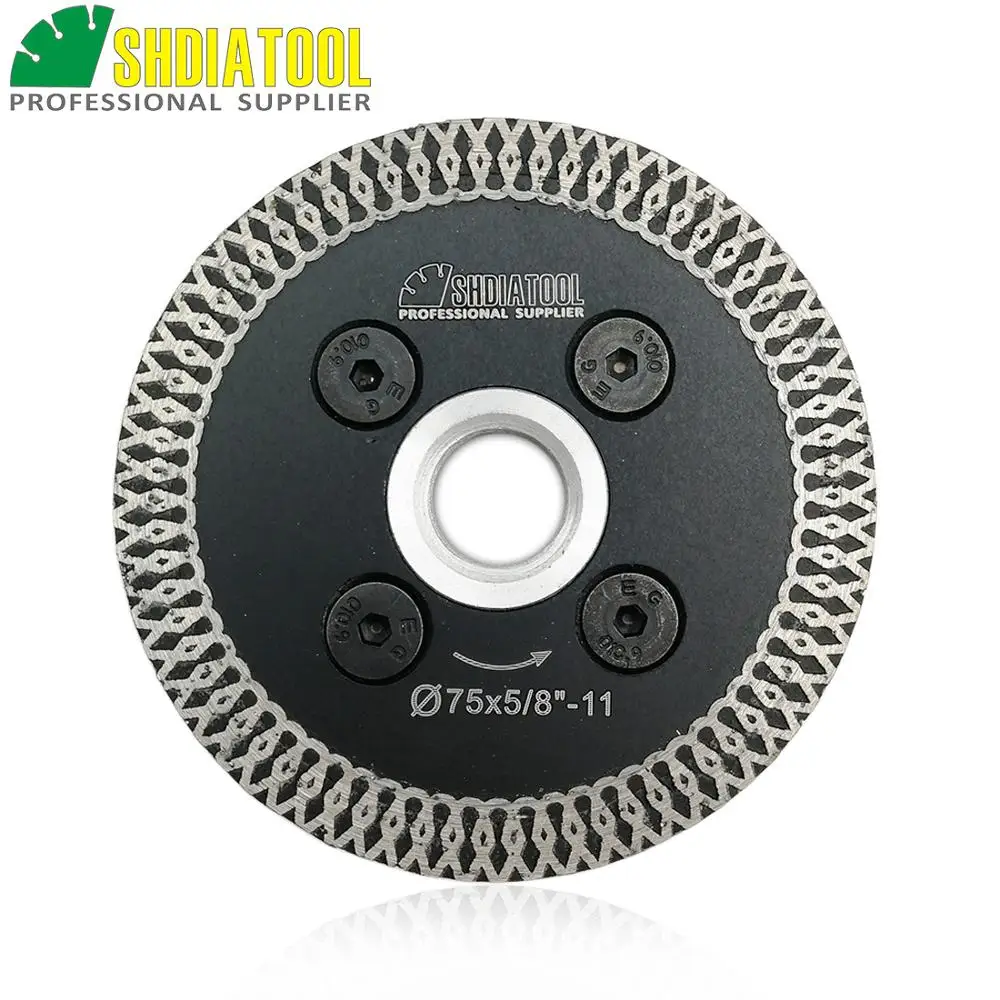 DIATOOL 2 pcs 75mm Hot pressed mini mesh turbo rim diamond engraving saw blades with removable 5/8-11  flange