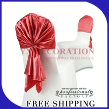 10 шт. 70x140 см атласная лента на стул Tiw лук крышка для стула для свадьбы крышка для украшения стула