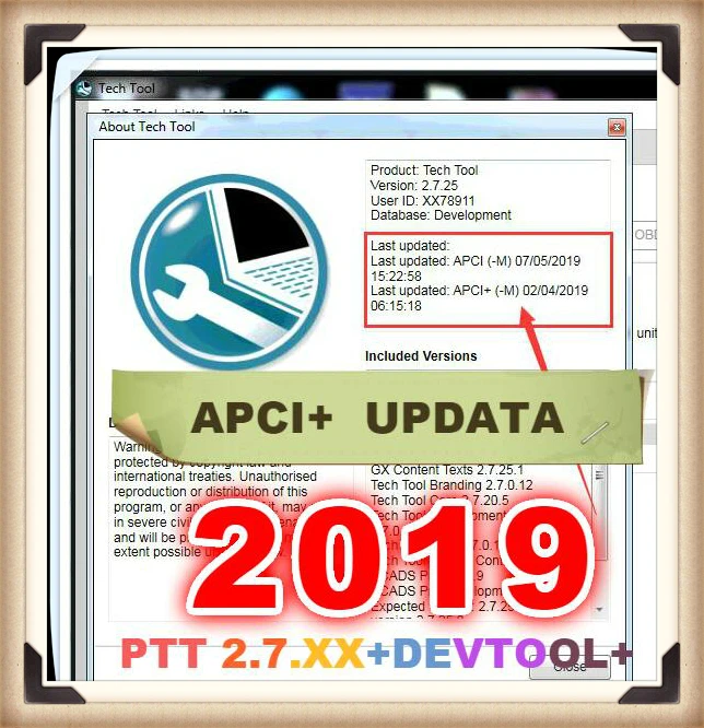 Инструмент 2019 Tech Tool 2.7.25 установщик (PTT / VCADS) разработка + разблокированный