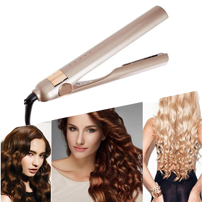 

2019 Iron Pro Styling Hair Tool curling Iron and Straightener Curler 2 in 1 hair wand US/EU/UK/AU Plug Drop Ship