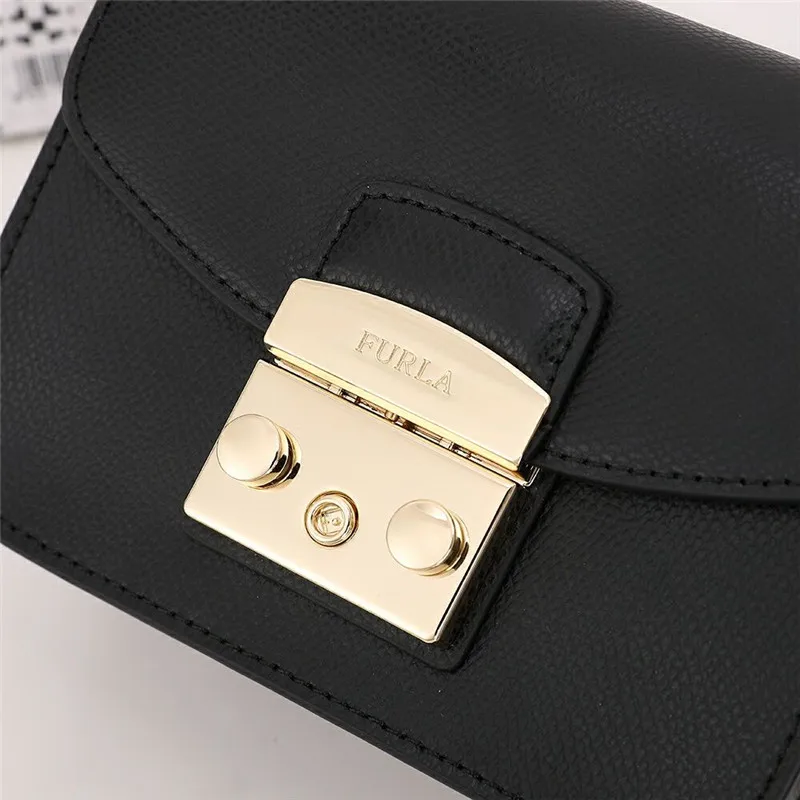 Оригинальные женские сумки FURLA, высококачественные женские кожаные сумки Furla черного цвета, размеры S 16,5 см x 12 см x 8 см