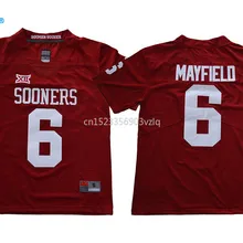 Новое поступление, высокое качество, NCAA Oklahoma Sooners Mayfield#6, футболки для колледжа, ограниченная серия, майки, S-XXXL