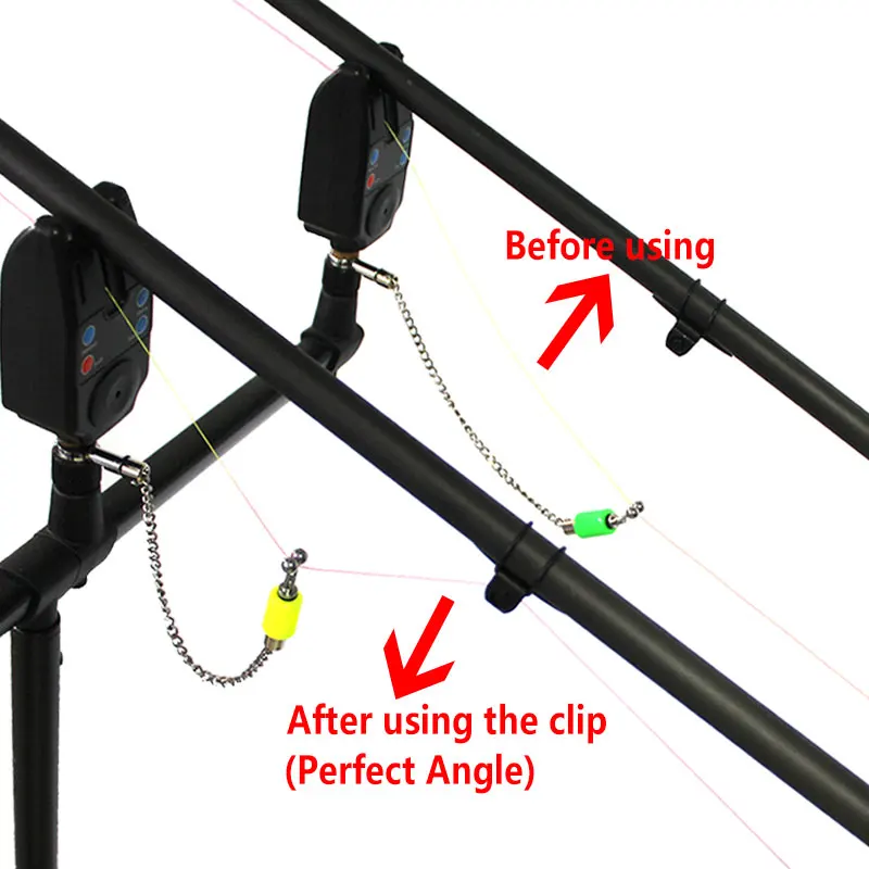 2pcs 보빈 낚시 알람 표시기 스윙 어 액세서리 잉어 낚시 나일론 메인 라인 클립 잉어 낚시 막대 터미널 태클