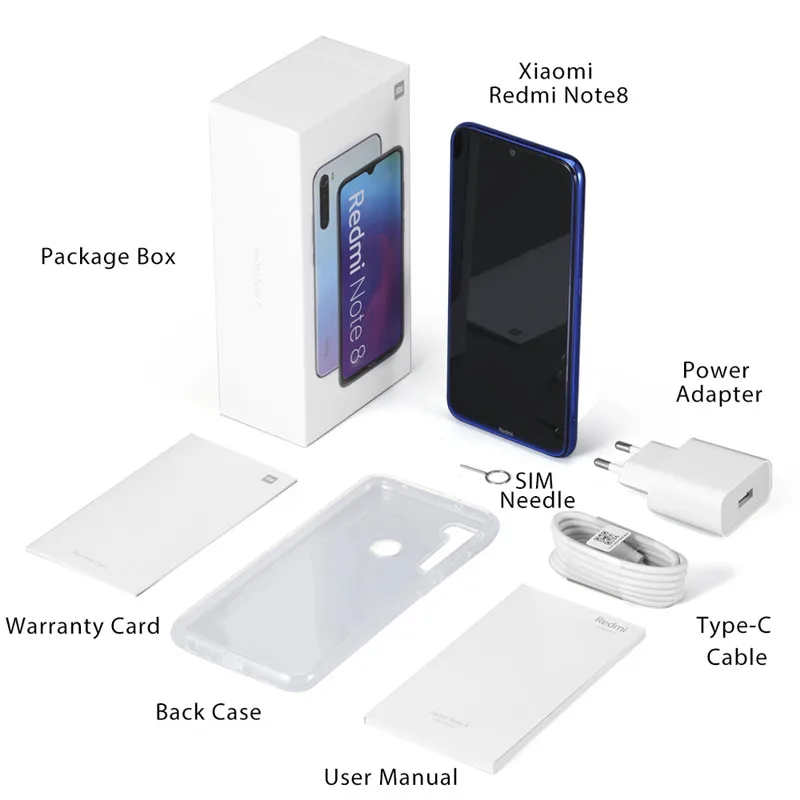 Xiaomi Redmi Note 8 с глобальной версией, 3 ГБ, 32 ГБ, смартфон, 48мп, четыре камеры Snapdragon 665, 4000 мА/ч, 18 Вт, QC 3,0, мобильный телефон