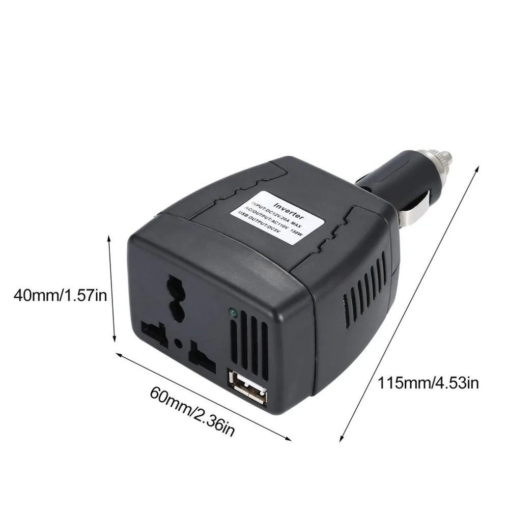 Инвертор 12 В 220 В 150 Вт USB инвертирующий усилитель мощности DC В AC 12 В до 110 В 220 в автомобильный преобразователь напряжения автомобилей инверсор с