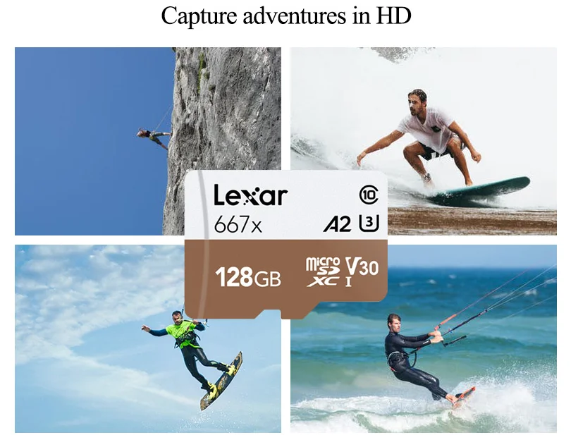 Оригинальная карта памяти Lexar до 100 флэш карты Micro SD 667x класс 10 256 ГБ 128 Бесплатный