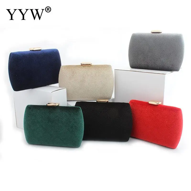 Green Flannelette Box Bag Clutch Women'S Evening Clutch Bag Flannelette Bridal Purse For Wedding Prom Night Out Party Purse