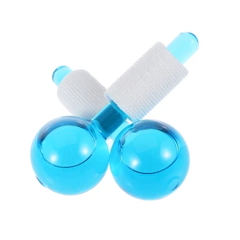 

2pcs Newest Facial Massage Crystal Ball Ice Hockey Energy Cooling Ice Globes Ball Massage Tools Face Massager Healthy Care A35