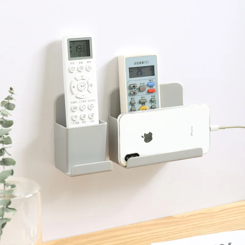 

2 Sizes Wall Mounted Organizer Storage Box Remote Control Air Conditioner Storage Case Mobile Phone Plug Holder Stand Container