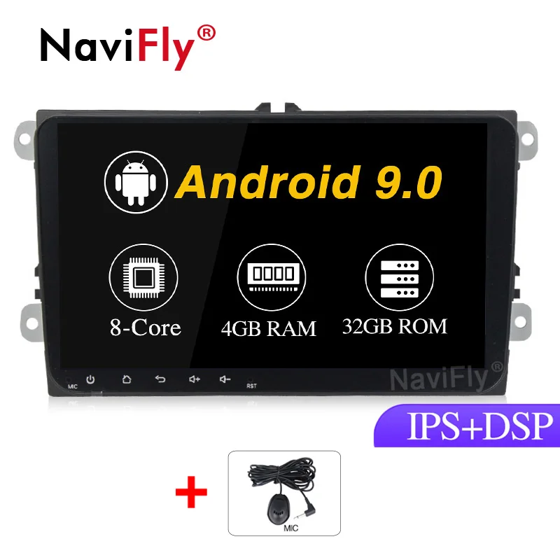 9 ''Android9.0 ips передовая чувствительность сенсорный DSP высокое качество звук автомобиля gps навигатор Аудио авто для Passat Polo golf Tiguan; Skoda - Цвет: 4G RAM 64G ROM