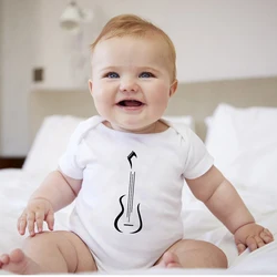 Tenues minimalistes pour bébés garçons, Body Rock pour bébés garçons, imprimé guitare, vêtements d'été à manches courtes, vente en gros 