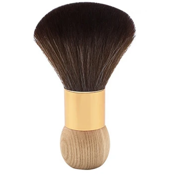 

Barber Salon Soft Neck Face Duster Brush Shaving Hair Cutting Cleaning Makeup Brush with Wooden Handle