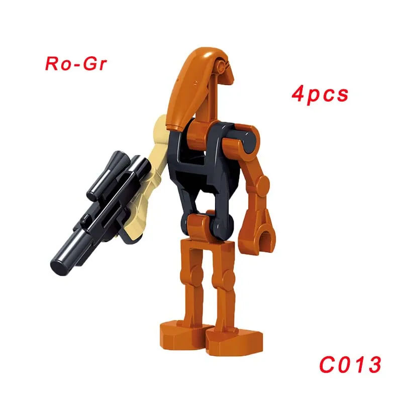 Одиночная Звездные войны кирпич Боевой Дроид Malbus Leia Luke Skywalker Qui Gon Ro-Gr супер Боевой Дроид K2So строительный блок - Цвет: C013
