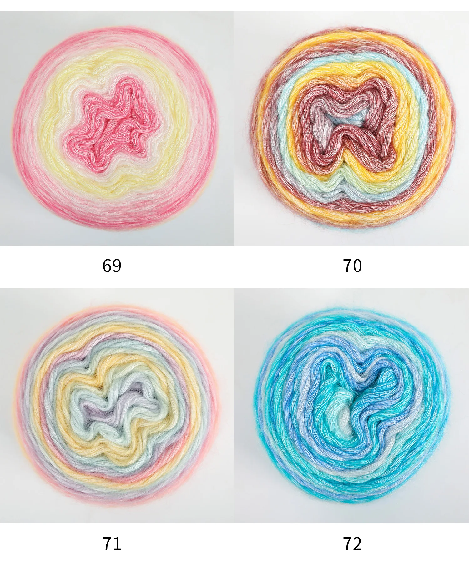 1pc Gradient Cake Line Rainbow Autumn Winter Sweater Scarf Hat Hand Knitting DIY Hook Bar Needle Medium Fine Wool Yarn 100g/Ball