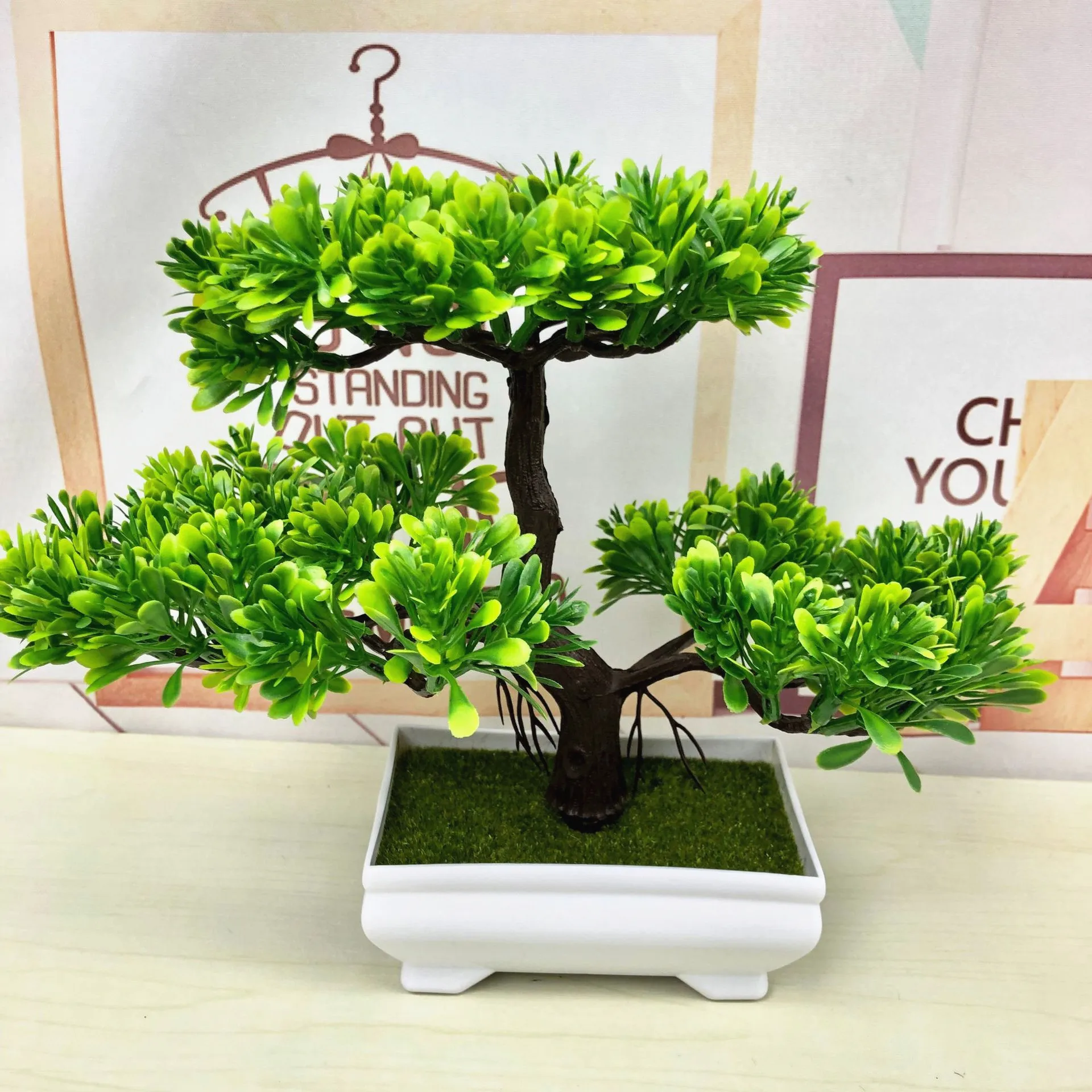 

Ganoderma Tree Lotus Pine Tree Simulation Flower Artificial Plant Bonsai Fake Green Pot Plants Ornaments Home Decor Craft