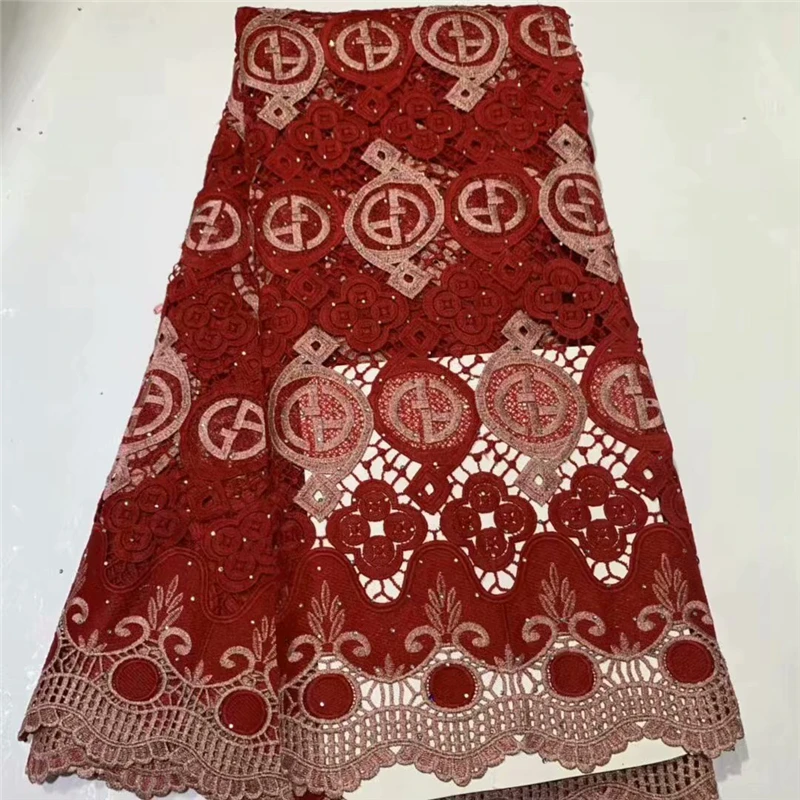

Embroidered African French Mesh Lace Fabric Latest Nigerian Lace Fabric High Quality Wedding African Dress 5 Yards 082718