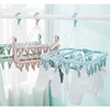 32 Clips Folding Clothes dryer Hanger Children Adults Clothes Dryer Windproof Socks Underwear Plastic Drying Rack 6