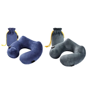 

Travel Pillow Soft Inflatable Neck Support Pillows for Airplanes Washable Cover with Portable Carrying Bag