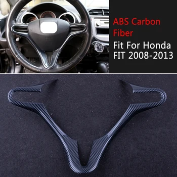 

DWCX Car Carbon Fiber Style Inner Steering Wheel Cover Trim Frame Fit For Honda FIT 2008 2009 2010 2011 2012 2013