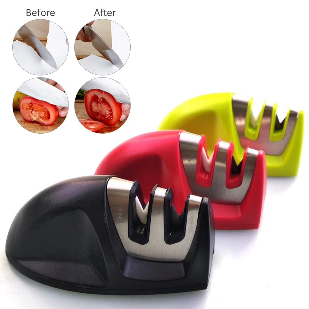 Two Stages(Diamond& Ceramic) Kitchen Knife Sharpener knives Sharpening Stone Household Knife Sharpener Kitchen Tools