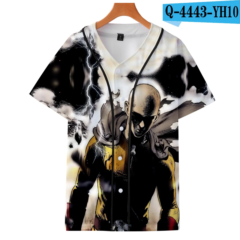 One Punch Man сезон 2 3D принт летние бейсбольные рубашки модные с коротким рукавом Повседневная Популярная уличная одежда косплей - Цвет: Хаки