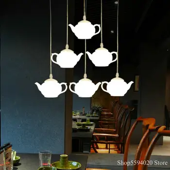 

Postmodern Creative Teapot Small Chandelier Lights Individual Lamp Decoration Lighting Restaurant Triple Kitchen Lights Hanging