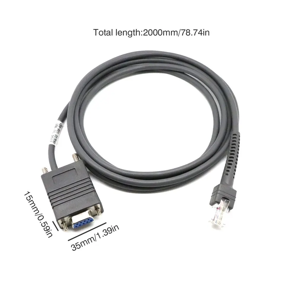 9 Pin RS232 последовательный кабель 7 футов RJ45 к DB9 для символа сканер штрих-кода CBA-R01-S07PAR