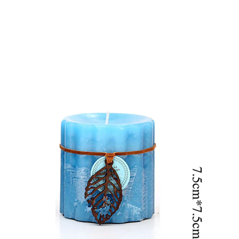 Разноцветные натуральные соевые свечи свадебные украшения большой белый аромат день рождения воск ароматизированный подарок декоративная свеча ALZ798 - Цвет: Small Blue