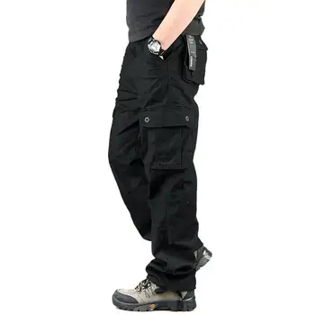 

Men's Cargo Pants Mens Casual Multi Pockets Military Large size 44 Tactical Pants Men Outwear Army Straight slacks Long Trousers