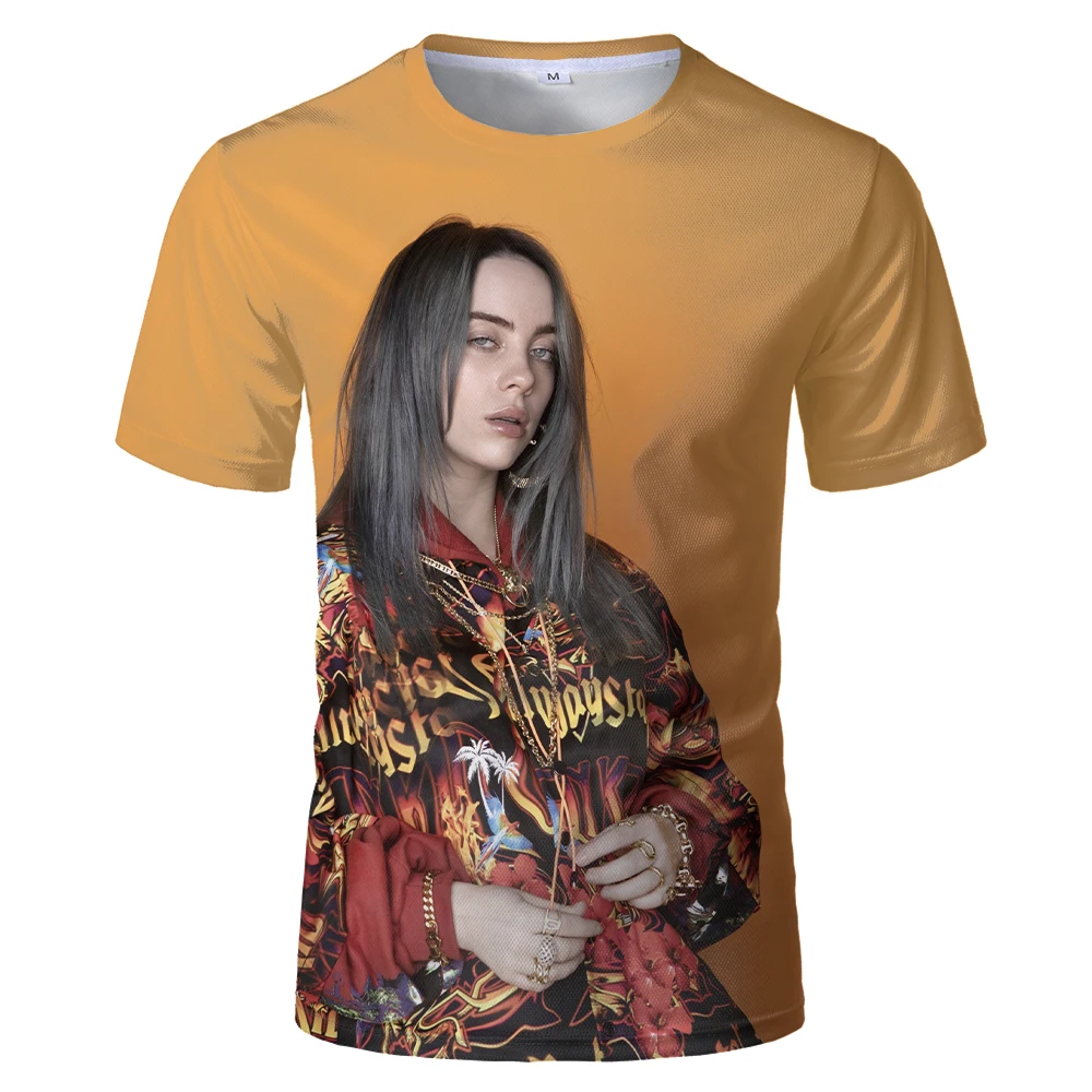 Billie Eilish Breathable Mesh Cloth O-neck 3d Hd Digital Printing T-shirt Billie Eilish Women And Men Casual T Shirt Billie Eilish Breathable Mesh Cloth O-neck 3d Hd Digital Printing T-shirt Billie Eilish Women And Men Casual T Shirt
