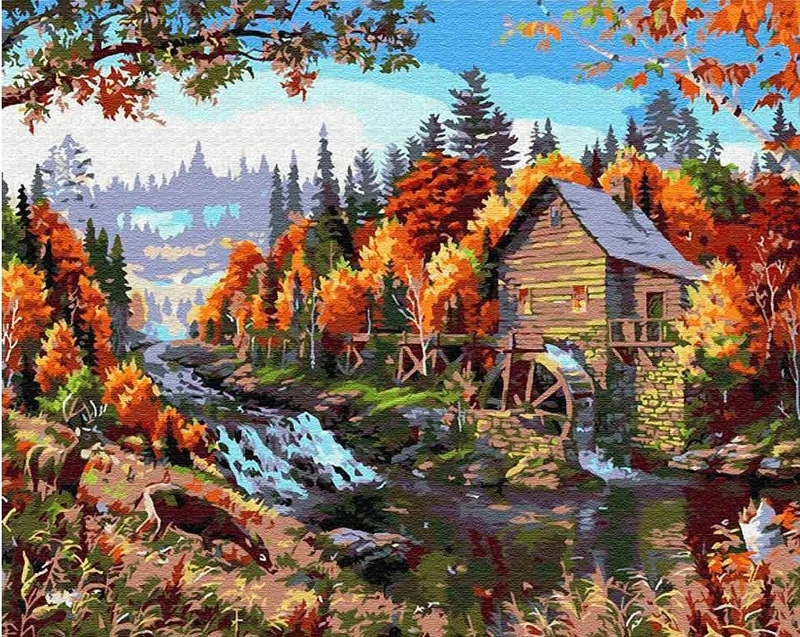 Landscape Dimond Painting Mosaic House 5D Diamond Kit Cross Stitch Paiting Full Drill | Дом и сад