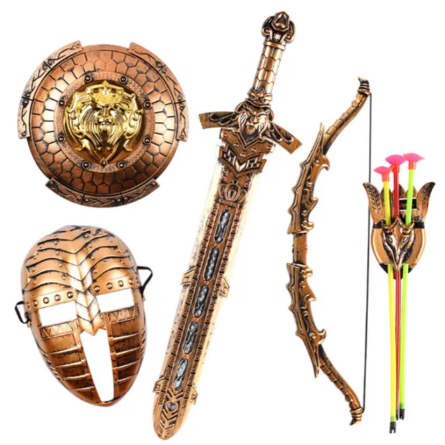 Cosplay Samurai Sword Set Simulation Bow and Arrow Model Toy Weapon Ninja Children's Wearable Toys Anime Knife Toys for Boys