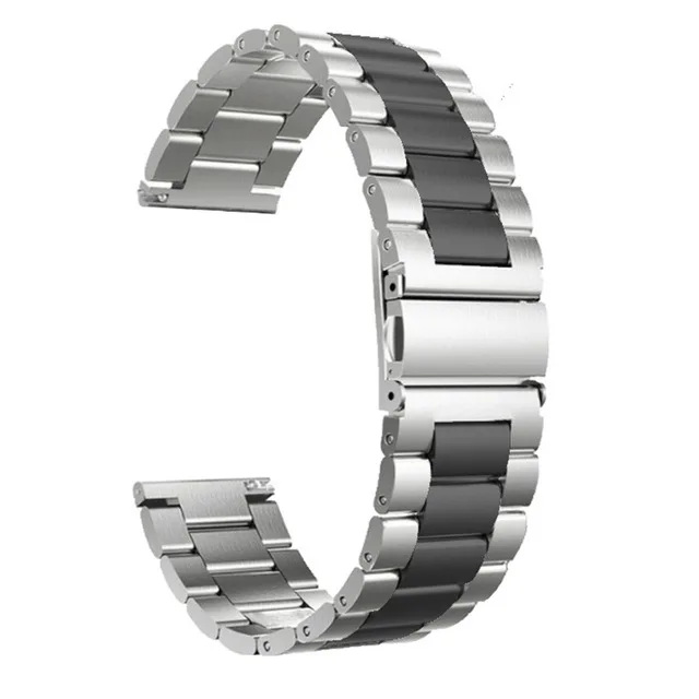 Metal Wrist Strap For Samsung Galaxy Watch Active 2 44mm 40mm Band Bracelet for Galaxy Watch 46mm 42mm Gear Sport/S3 Watchband - Цвет ремешка: Silver Black