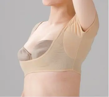 

1 Pc T-shirt Shape Sweat Pads Reusable Washable Underarm Armpit Sweat Pads Perfume Absorbing Anti M Model Weight Is Under 60kg