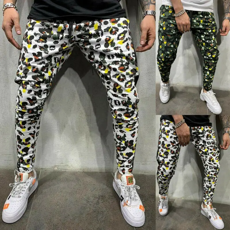 2020 Men's Tracksuit Gym Casual Workout Joggers Sweatpants Sport Pants Long Trousers