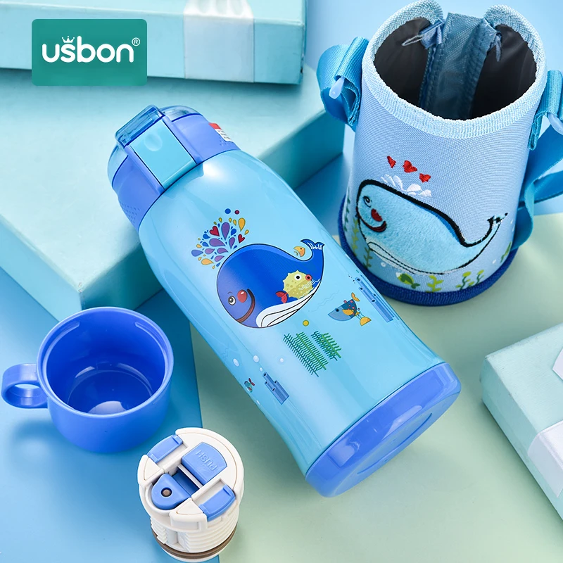 Usbon 8 стилей 350 мл Детские термосы Мультяшные студенческие бутылка для воды чашка