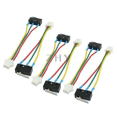 

6Pcs AC 250V 5A Arm SPDT Three 22 AWG Wire Leads Micro Limit Switch