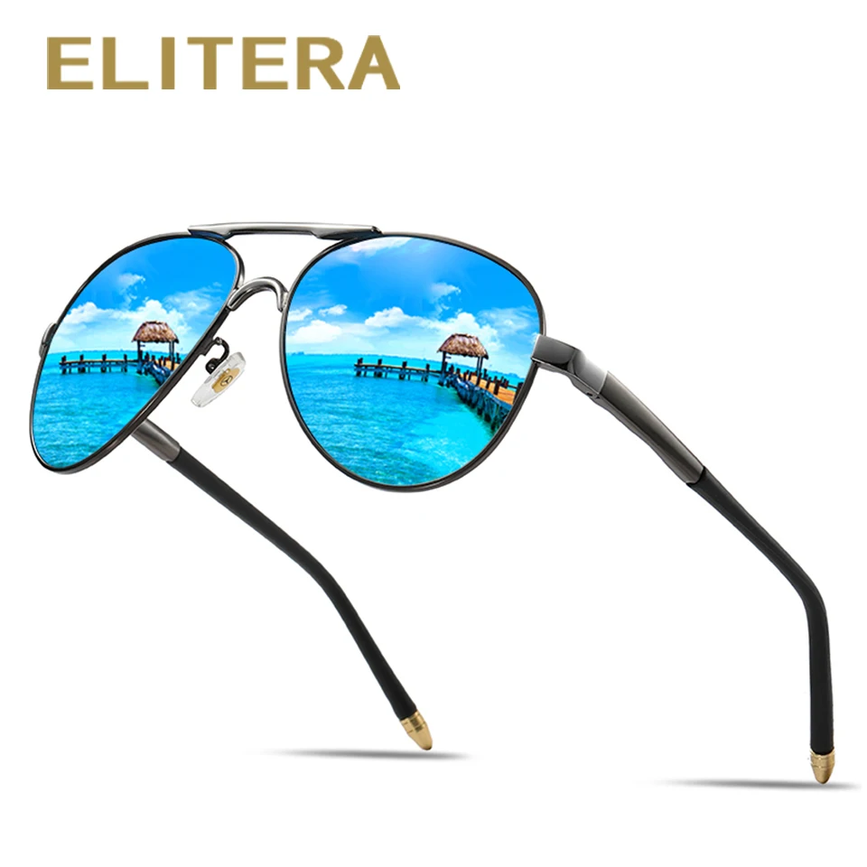 ELITERA, мужские поляризованные солнцезащитные очки, оправа из сплава, солнцезащитные очки, очки для вождения пилота, мужские очки