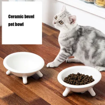 

Pets Bowl Dog Cat Food Water Feeder Puppy Ceramic Drinking Dish Bowl with Four Feet Pet Cat Tableware