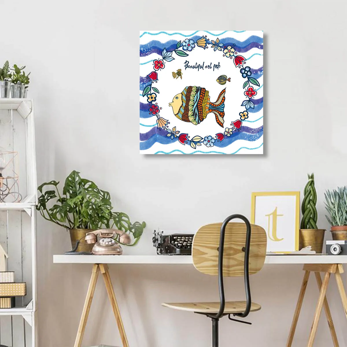 Изысканный постер с рыбками настенная Картина на холсте скандинавские настенные