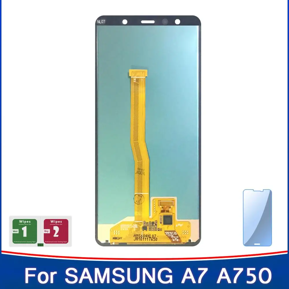 6,0 ''Супер Amoled lcd дисплей для samsung Galaxy A7 SM-A750F A750F A750 lcd сенсорный экран дигитайзер Регулируемая сборка