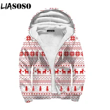 Рождественские толстовки на молнии с 3D-принтом в виде снежинок для мужчин и женщин, зимняя куртка плюс бархатная утепленная модная Флисовая теплая куртка A309-21