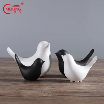 

Cute Bird Figurine Statue Handmade Craft Ceramic Modern Home Decor Decorative Animal Ornaments For Dining Table Shelf House Room