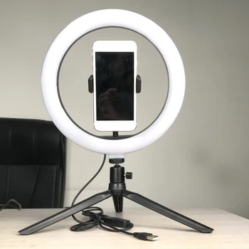 

10 inch Selfie LED Ring Light with Tripod for Makeup Live Streaming &amp Youtube Video Dimmable Ring Lamp for Photography Video