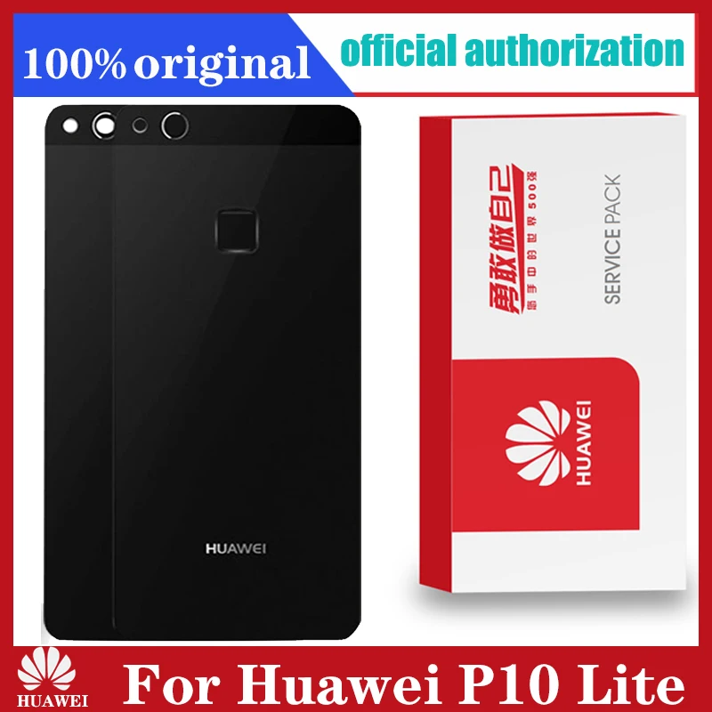 Оригинальная Замена заднего корпуса для HUAWEI P10 Lite задняя крышка аккумуляторное стекло с наклейкой на