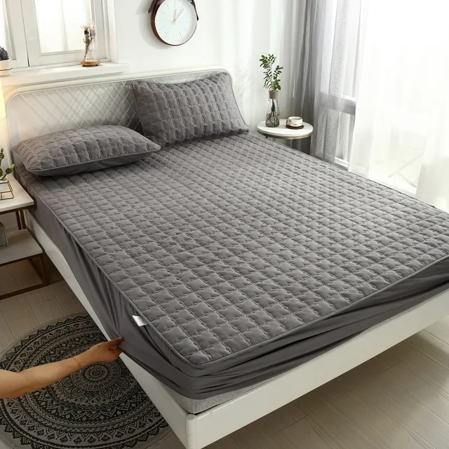 Funda protectora de colchón impermeable para bebé, cobertor de algodón  acolchado, antideslizante, Funda de colchón sólida para cama, LD376|Pinzas  y fundas de colchones| - AliExpress