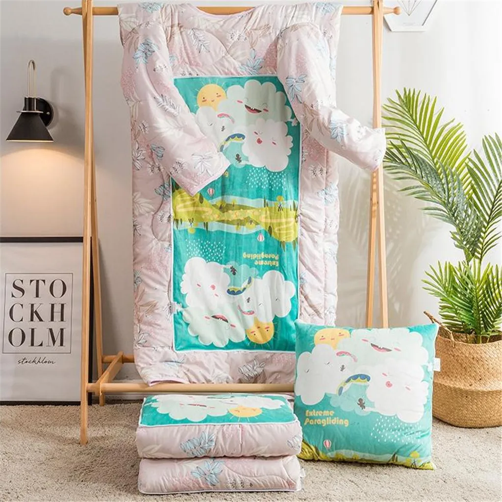 Winter Lazy Quilt with Sleeves Winter Quilt Home Bedding Comforter Printed Edredom Keep Warm Winter Duvet With Filling Cover