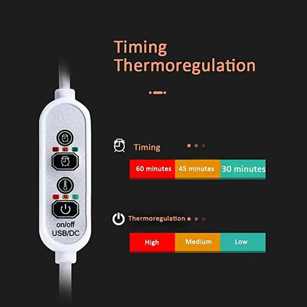 36V USB Heating Shawl Electric Heating Shawl Carbon Fiber Washable 3 Heat Settings Mat With Timing Function Heated Blanket